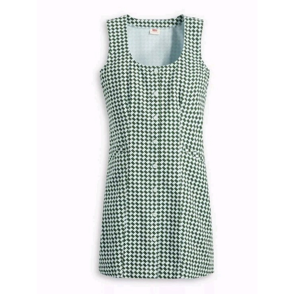Levi's Green and White Mini Dress